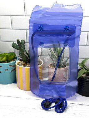Waterproof Phone Pouch W/Adjustable Lanyard & Clear Window For Touchscreen Use